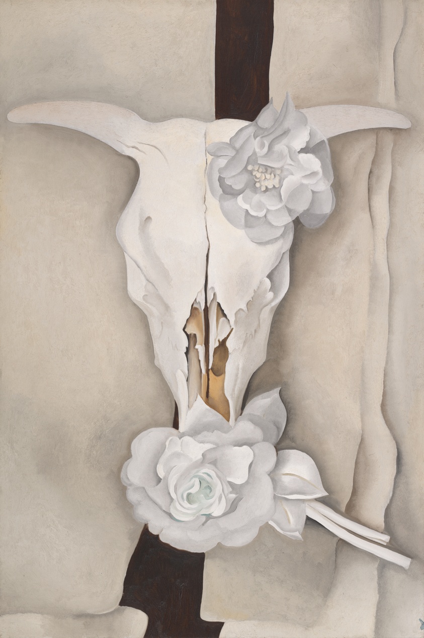 Cow's Skull with Calico Roses