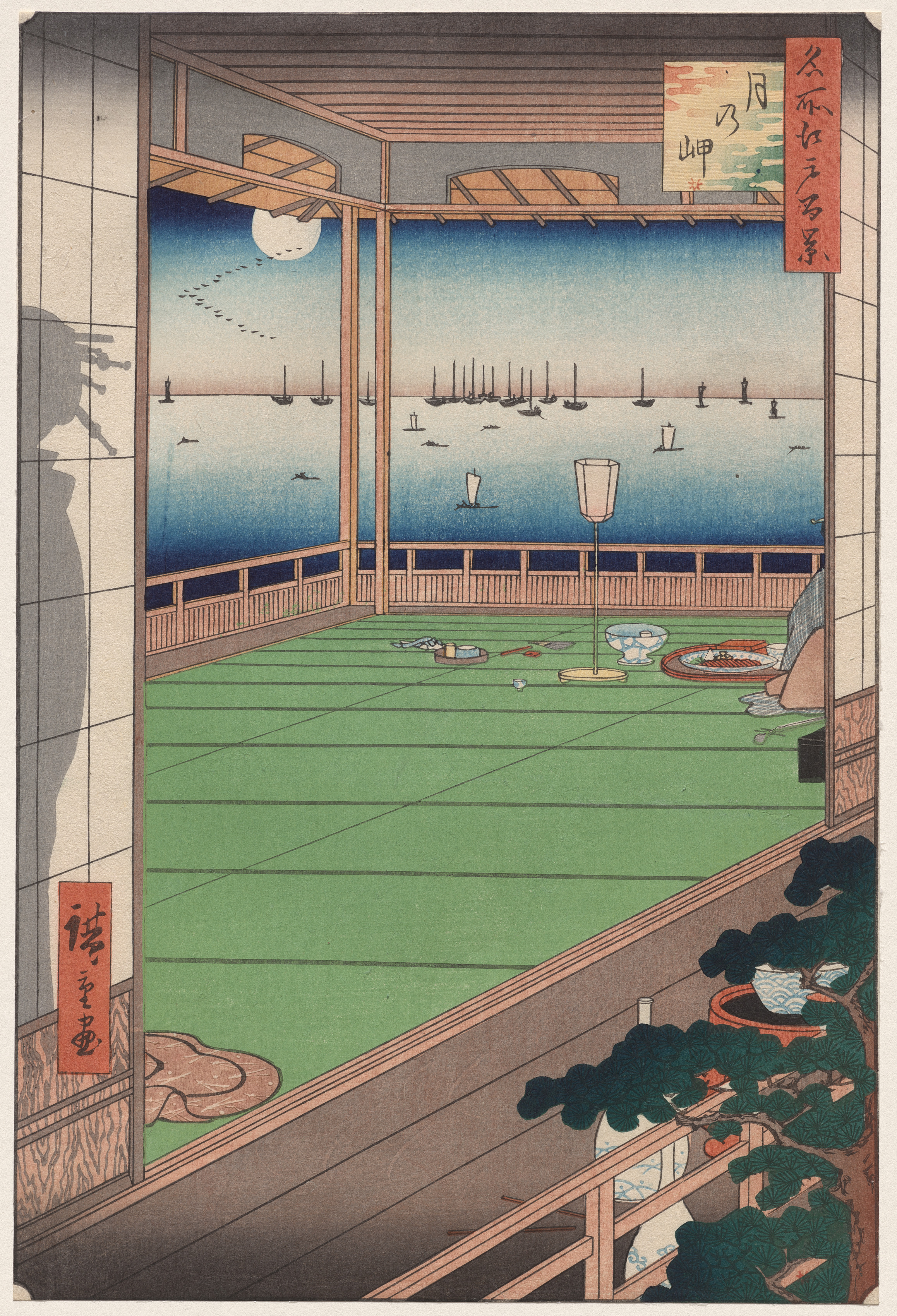 The Moon-Viewing Promontory, from One Hundred Views of Famous Places in Edo